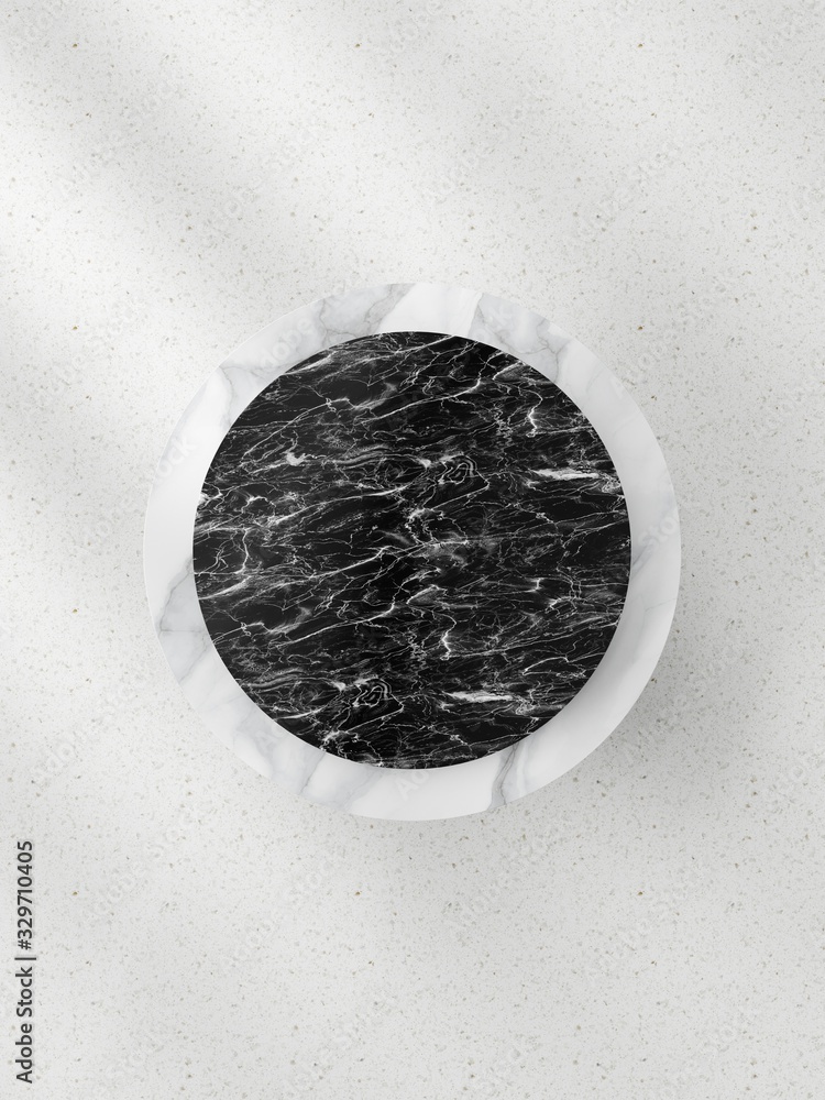 Poster plane composition of round pattern. 3d rendering - illustration.