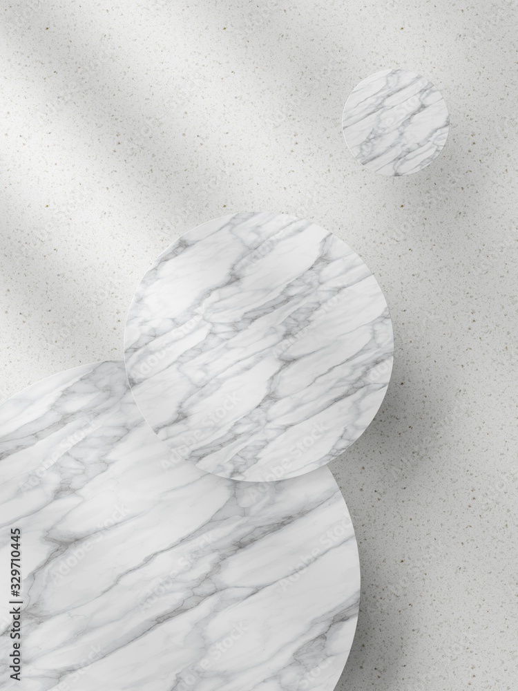 Poster plane composition of round pattern. 3d rendering - illustration.