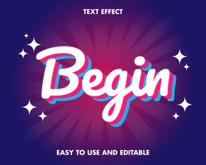 Script Classic Text Effect white, red and blue. premium vector