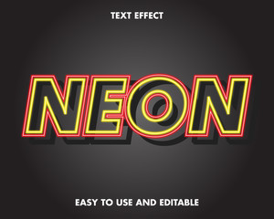 Modern neon red and yellow text effect