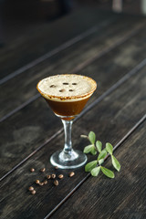 Tequila coffee cocktail is ready to sip.