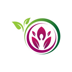 leaf people logo template