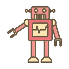 robot child toy block style icon