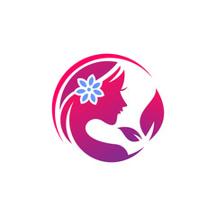 Obraz premium beauty leaf logo template