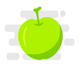 Green apple on white background .illustration icon for web design