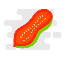 Papaya icon. Flat illustration of papaya  icon isolated on white background