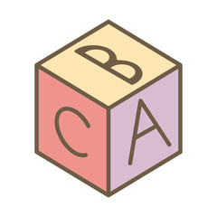 alphabet blocks child toy block style icon