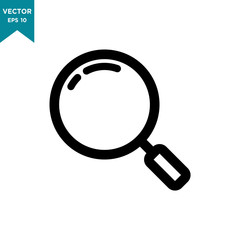 magnifying glass vector icon in trendy flat design 