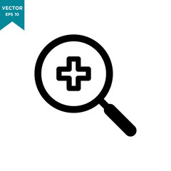 Fototapeta premium magnifying glass vector icon in trendy flat design 