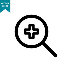 magnifying glass vector icon in trendy flat design 