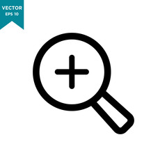 magnifying glass vector icon in trendy flat design 