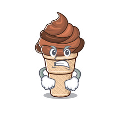 chocolate ice cream cartoon character design with angry face