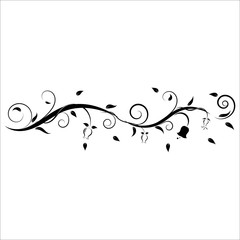 Vintage floral ornament, Hand drawn decorative element, vector illustration of floral element isolated on white background, design for page decoration cards, wedding, banner, frames