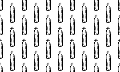 Skin care cosmetic hand drawn vector illustration. Cream, parfume, Serum drop and Face gel or lotion icons. 24 hour face care cream protection. Medical skin cosmetic.