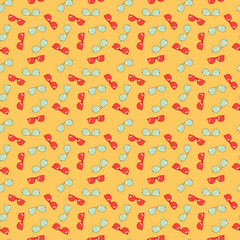 seamless vector pattern with cool sunglasses. exotic fashion trend of eyeglasses. endless repeat vector illustration for textile, print, wrapping.
