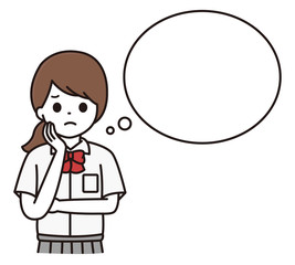 学生 女の子 吹き出し イラスト