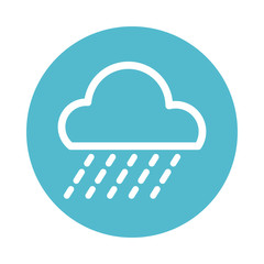 clouds with rain, block and flat style icon