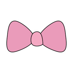 cute bow ribbon decoration icon vector illustration design