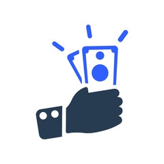 Hand cash icon