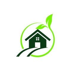 Fototapeta premium leaf home logo template