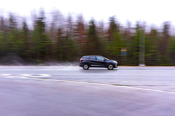 Naklejka premium Car on the high way