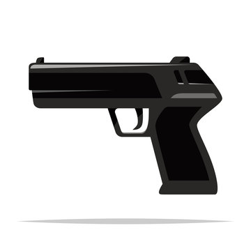 pistol handgun vector isolated illustration