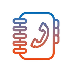 telephonic agend book isolated icon