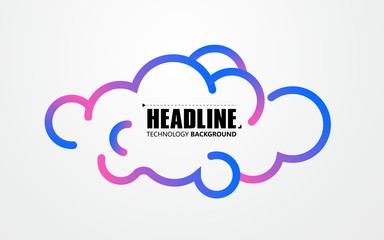 Cloud shaped graphic design composed of arcs, vector illustration.