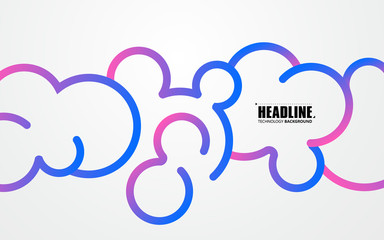 Cloud shaped graphic design composed of arcs, vector illustration.