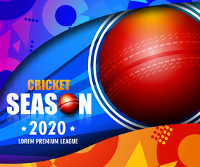 illustration of Cricket live with ball for Cricket Championship cricket sports background - Vector