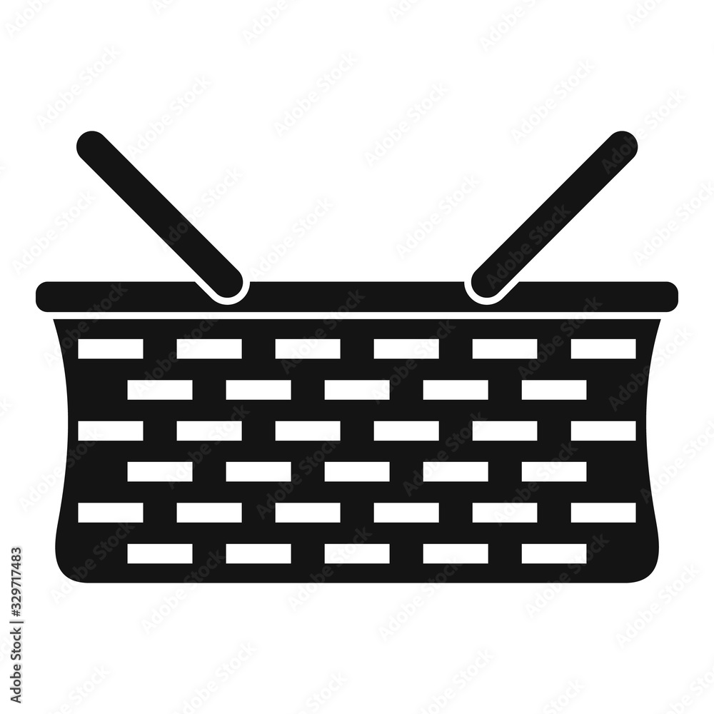 Poster wicker basket icon. simple illustration of wicker basket vector icon for web design isolated on whit