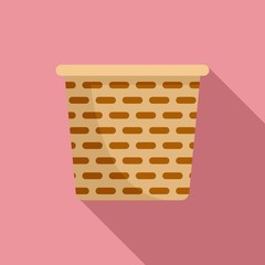 Handmade basket icon. Flat illustration of handmade basket vector icon for web design