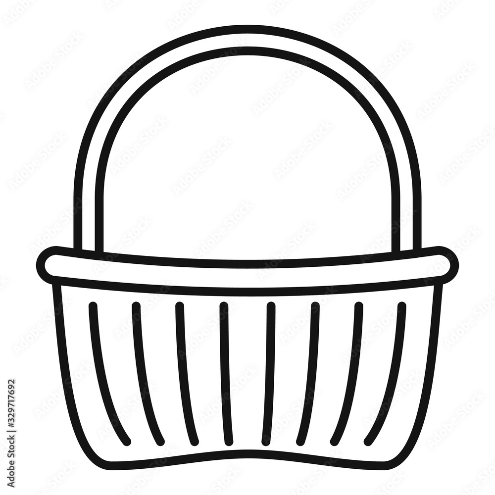 Poster wicker basket icon. outline wicker basket vector icon for web design isolated on white background