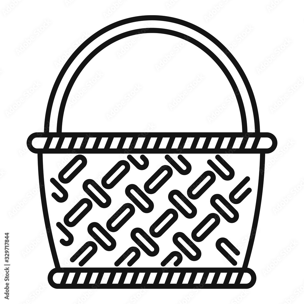 Aufkleber bamboo wicker icon. outline bamboo wicker vector icon for web design isolated on white background