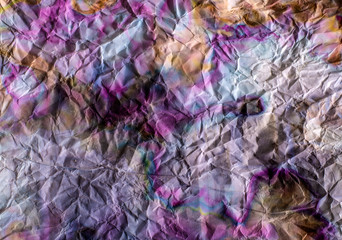 Texture of colored and crumpled paper.