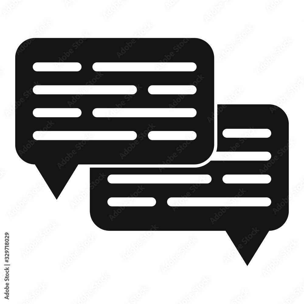 Poster chat request icon. simple illustration of chat request vector icon for web design isolated on white 