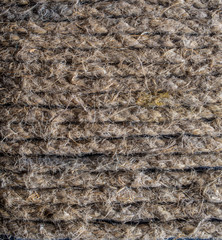 Texture of the old rope in the winding