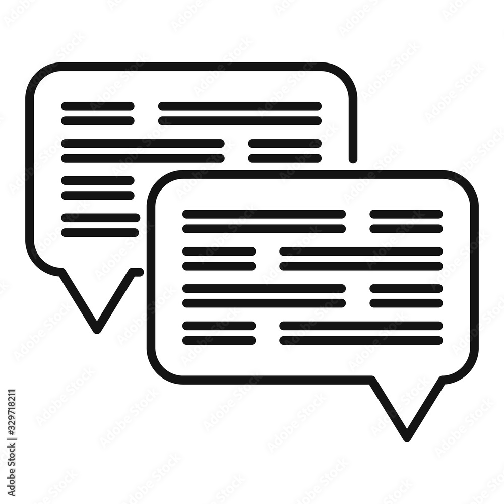 Poster chat request icon. outline chat request vector icon for web design isolated on white background