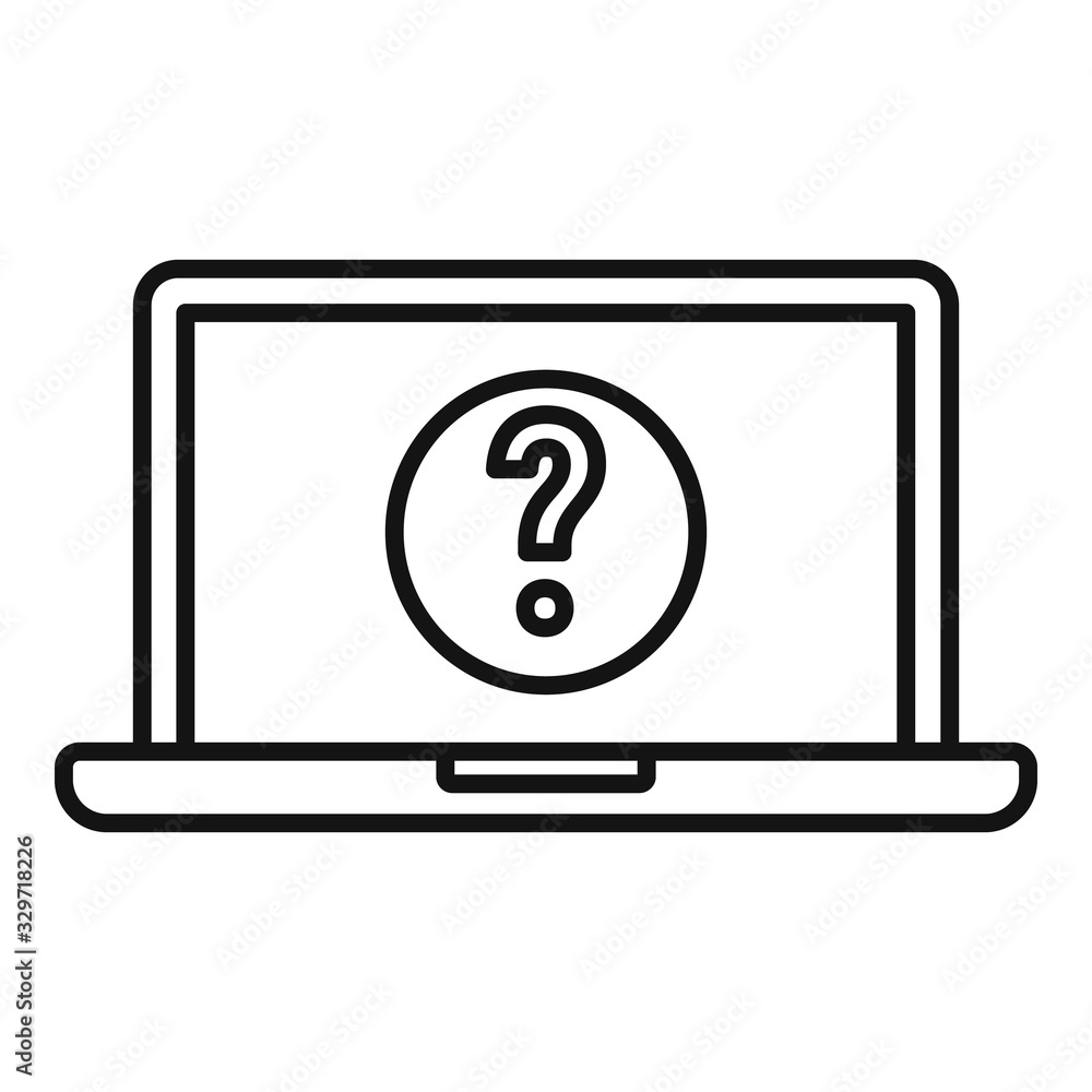 Poster laptop password request icon. outline laptop password request vector icon for web design isolated on