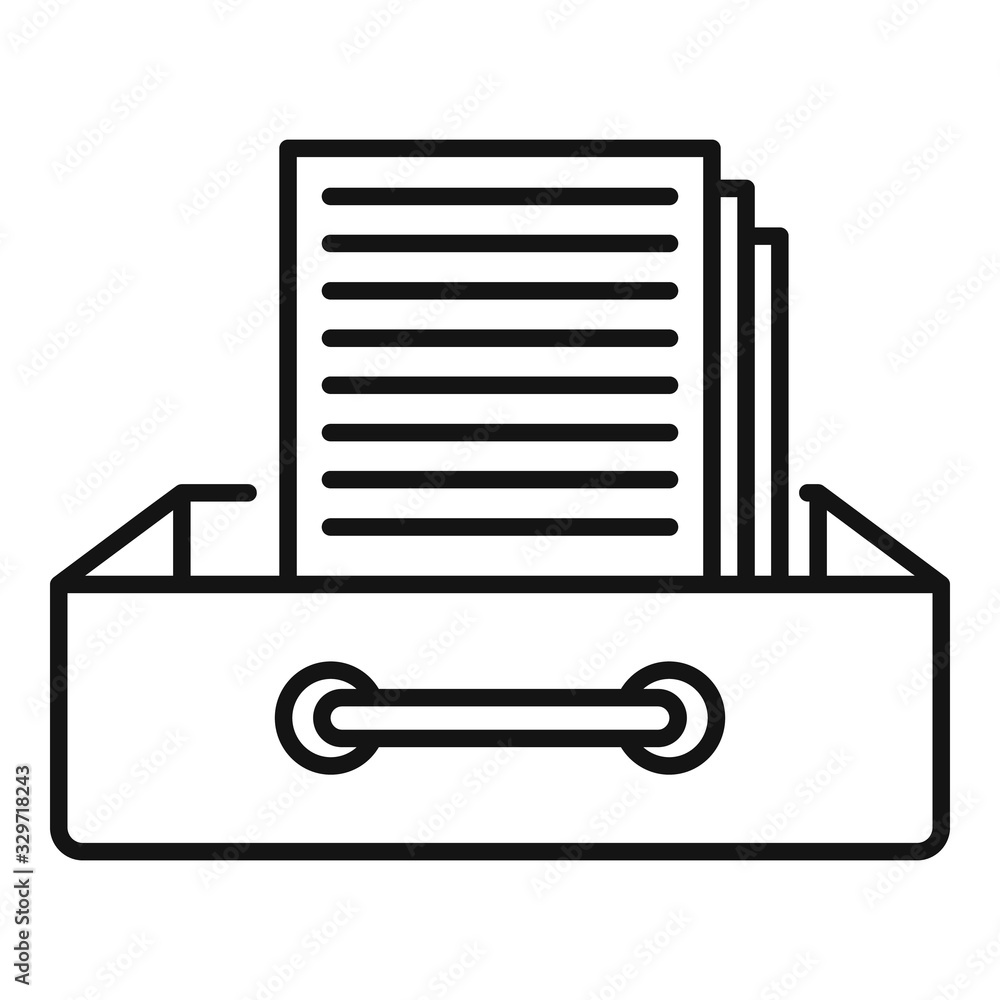 Poster request archive folder icon. outline request archive folder vector icon for web design isolated on w