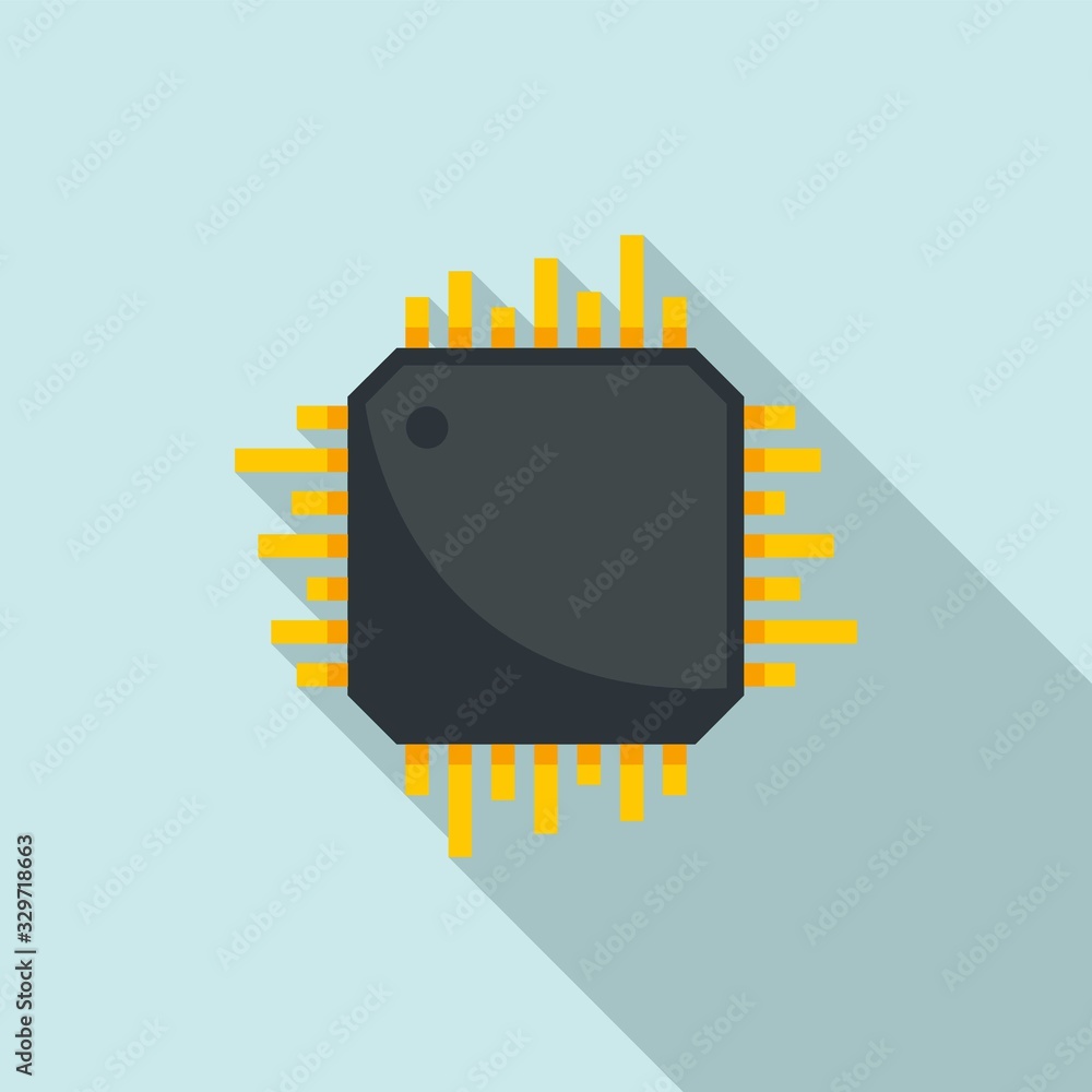 Poster smartphone processor icon. flat illustration of smartphone processor vector icon for web design