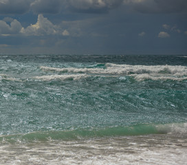 seascape with storm clouds on the horizon