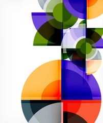 Fototapeta premium Abstract background, circle and triangle design round shapes overlapping. Geometric trendy template. Vector Illustration For Wallpaper, Banner, Background, Card, Book Illustration, landing page