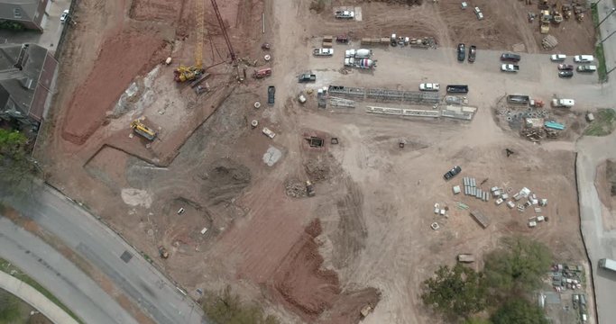 This video is about an birds eye view of a construction site. This video was filmed in 4k for best image quality.