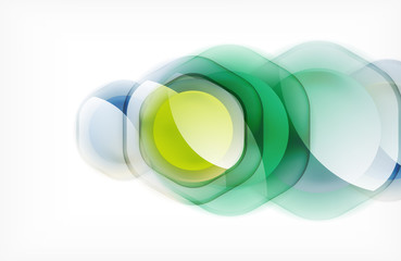 Abstract background - glass shiny transprent hexagon shapes overlapping eath other. Vector Illustration For Wallpaper, Banner, Background, Card, Book Illustration, landing page