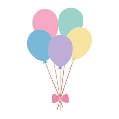 Fototapeta na wymiar balloons helium decoration isolated icon vector illustration design