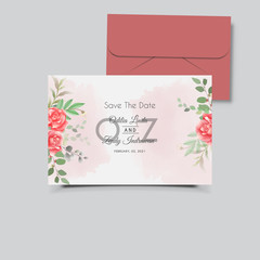 beautiful floral vector wedding invitation card