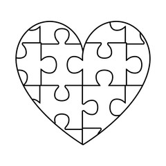 heart with puzzle game pieces