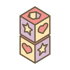 puzzle blocks child toy block style icon