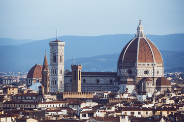 Fototapeta premium view of Florence at the sunrise time